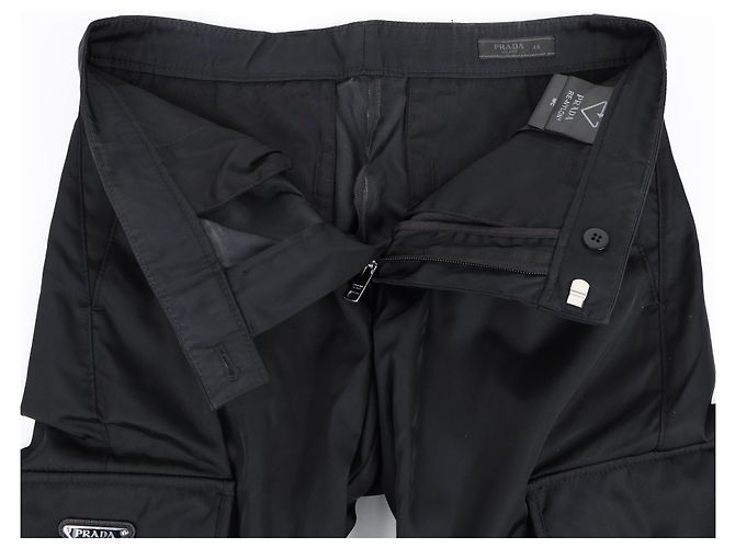 Prada Nylon Triangle Logo Cargo Pants Black - view 11