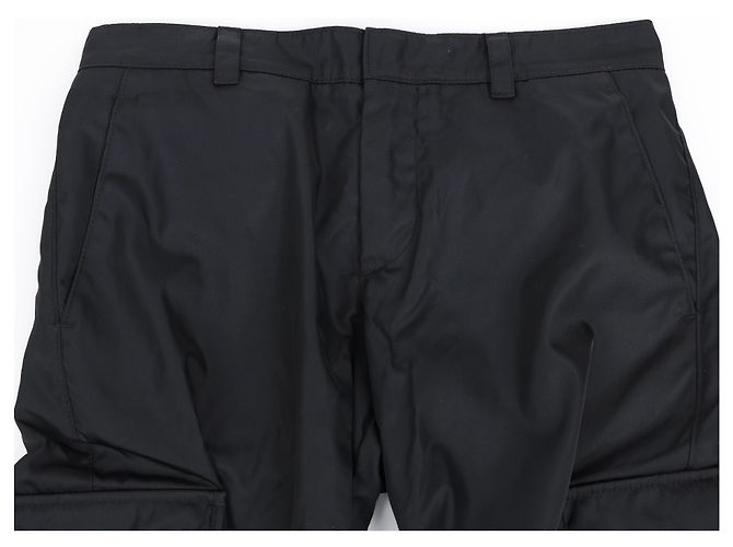 Prada Nylon Triangle Logo Cargo Pants Black - view 3