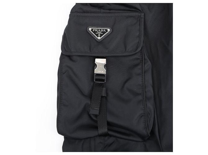 Prada Nylon Triangle Logo Cargo Pants Black - view 4