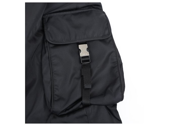 Prada Nylon Triangle Logo Cargo Pants Black - view 5