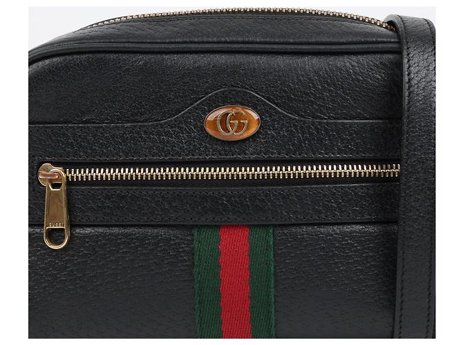 Gucci Mini Borsa a Tracolla Ophidia in Pelle Nera - vista 2