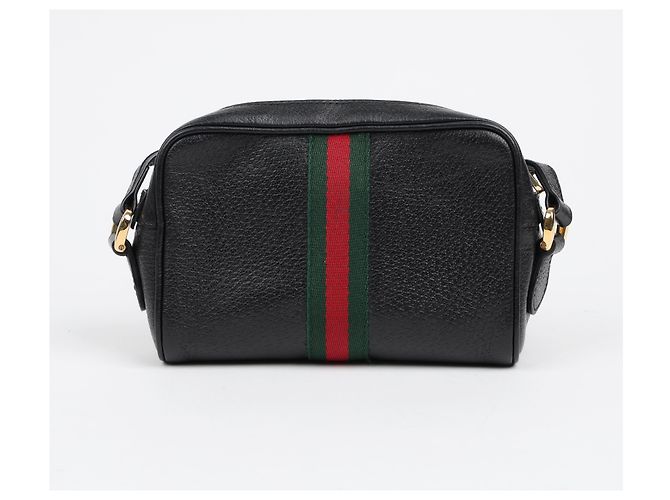 Gucci Mini Borsa a Tracolla Ophidia in Pelle Nera - vista 3
