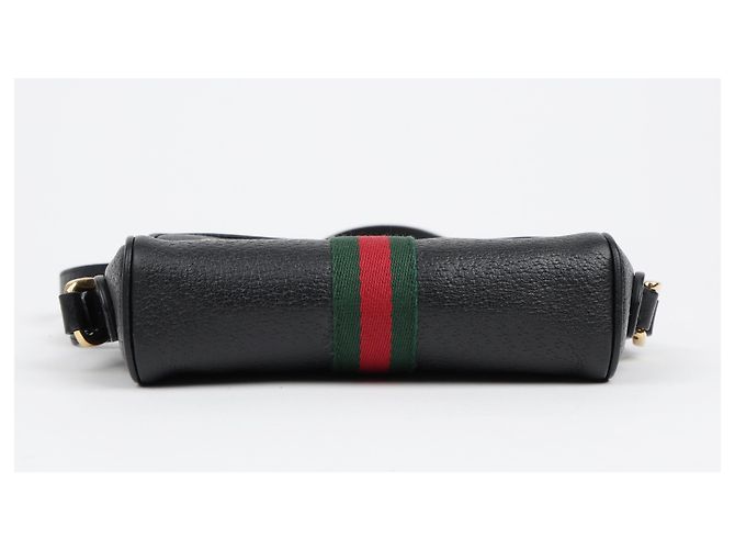 Gucci Mini Borsa a Tracolla Ophidia in Pelle Nera - vista 6