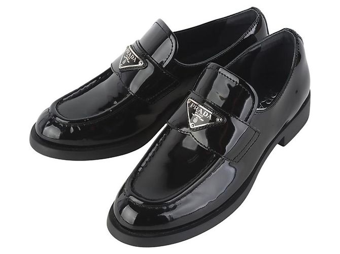 Prada Mocassini in pelle spazzolata con logo triangolare Taglia - vista 3