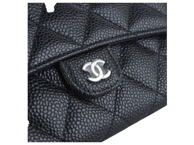 Chanel Cartera con solapa para mujer Classic Caviar Silver - vista 2