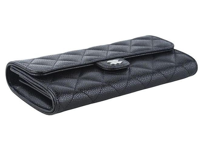 Chanel Cartera con solapa para mujer Classic Caviar Silver - vista 4