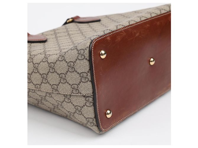 Gucci Borsa Tote e a tracolla GG Supreme Canvas Brown - vista 11