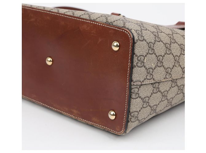 Gucci Borsa Tote e a tracolla GG Supreme Canvas Brown - vista 12