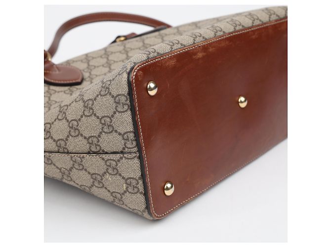 Gucci Borsa Tote e a tracolla GG Supreme Canvas Brown - vista 13