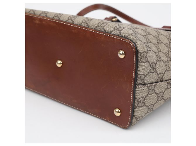 Gucci Borsa Tote e a tracolla GG Supreme Canvas Brown - vista 14