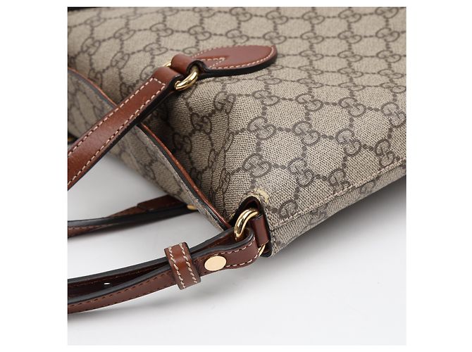 Gucci Borsa Tote e a tracolla GG Supreme Canvas Brown - vista 15