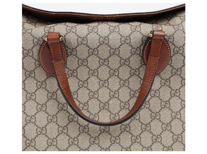 Gucci Borsa Tote e a tracolla GG Supreme Canvas Brown - vista 18