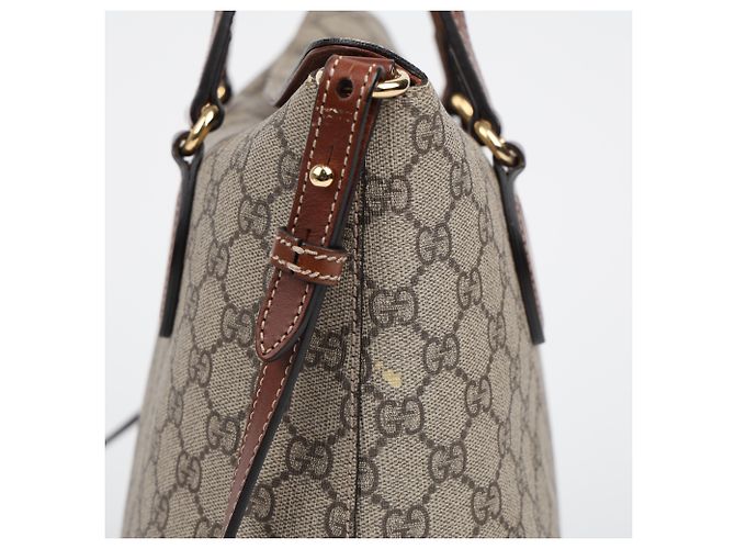 Gucci Borsa Tote e a tracolla GG Supreme Canvas Brown - vista 8