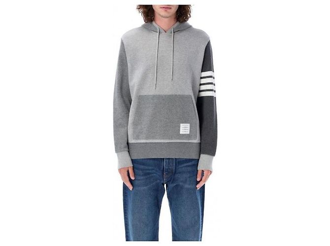 Thom Browne Sudadera con capucha Bar Stripe RWB Tab Loopback Funmix - vista 4