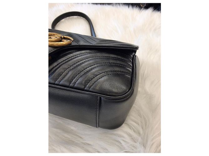 Gucci Borsa a spalla Small GG Marmont Matelassé Black - vista 10