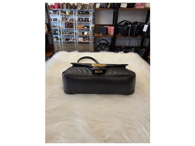 Gucci Borsa a spalla Small GG Marmont Matelassé Black - vista 11