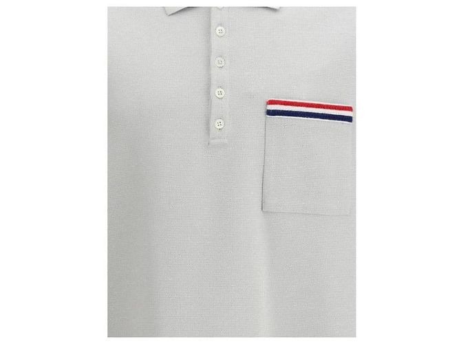 Thom Browne Texturierte RWB bestickte Polohemd aus Baumwolle und Leinen - Ansicht 5