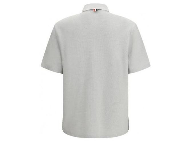 Thom Browne Texturierte RWB bestickte Polohemd aus Baumwolle und Leinen - Ansicht 6