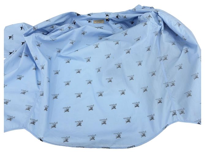 Burberry Camicia oversize a maniche lunghe con stampa logo Archive Knight da uomo - Blu - vista 10