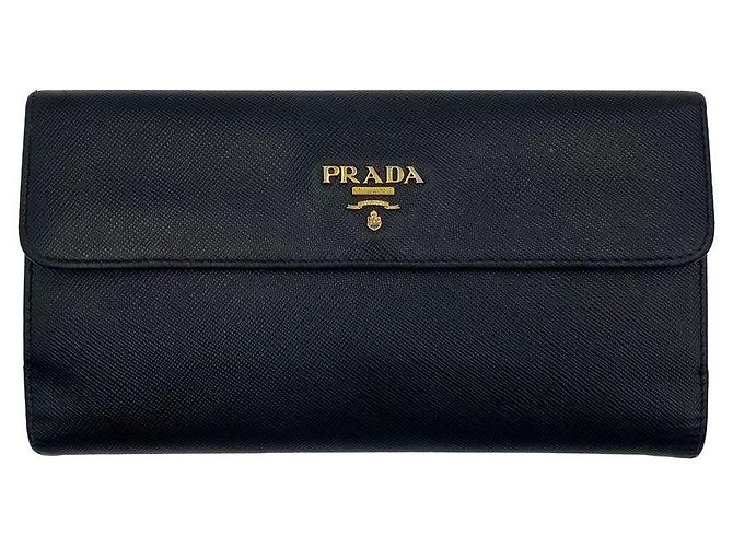 Prada Saffiano Leder-Klappbörse mit Metall-Logo - Ansicht 11