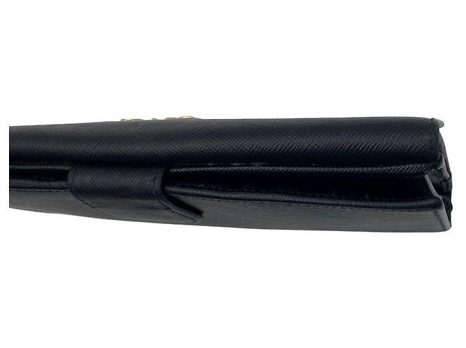 Prada Saffiano Leder-Klappbörse mit Metall-Logo - Ansicht 3
