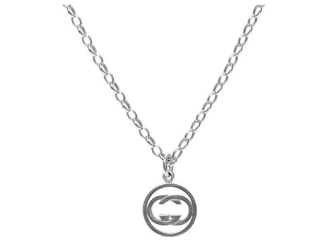 Gucci Collana in Argento a Cerchi Intrecciati - vista 2