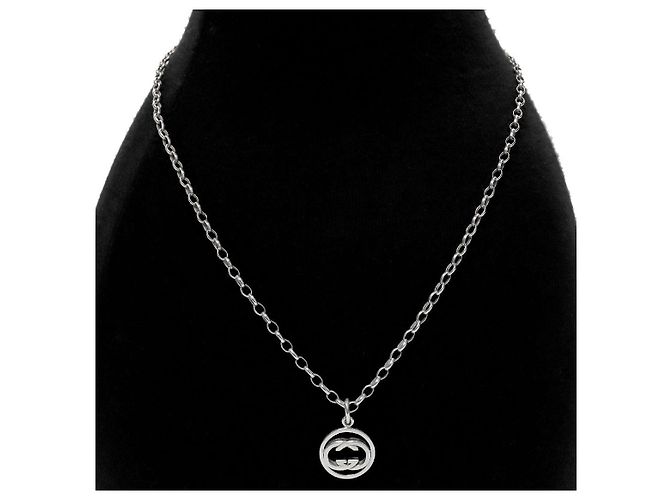 Gucci Collana in Argento a Cerchi Intrecciati - vista 5