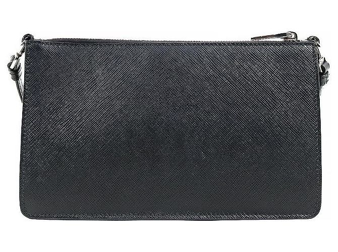 Prada Mini borsa a tracolla in Saffiano nero - vista 3