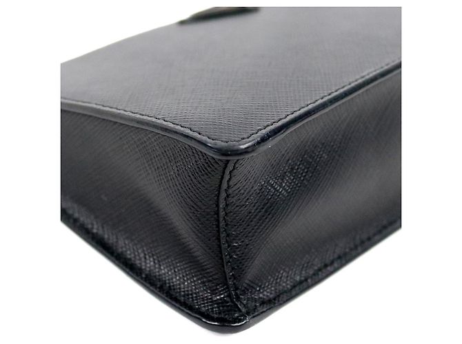 Prada Mini borsa a tracolla in Saffiano nero - vista 6