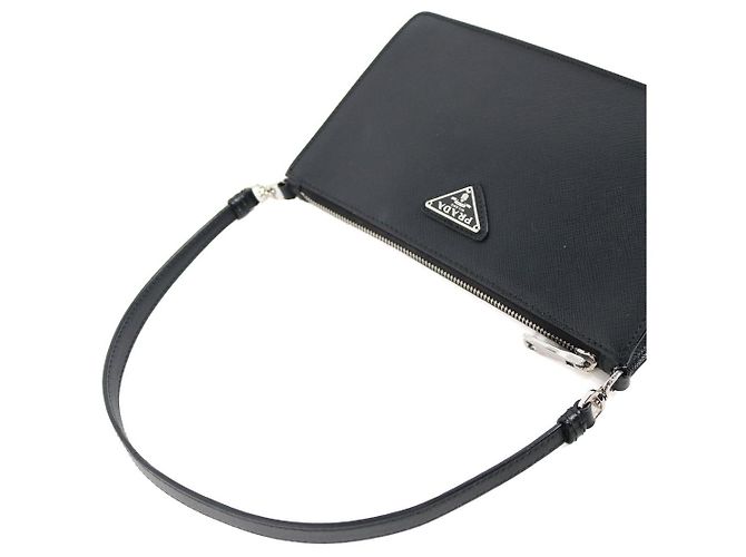 Prada Mini borsa a tracolla in Saffiano nero - vista 8
