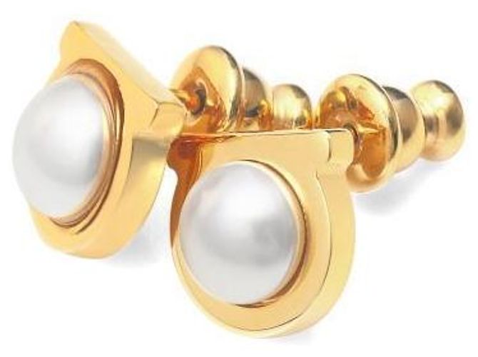 Salvatore Ferragamo Orecchini Gancini Pearl - vista 6