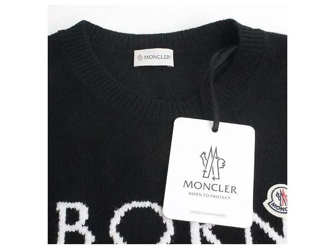 Moncler Logo Wollpullover Schwarz - Ansicht 3