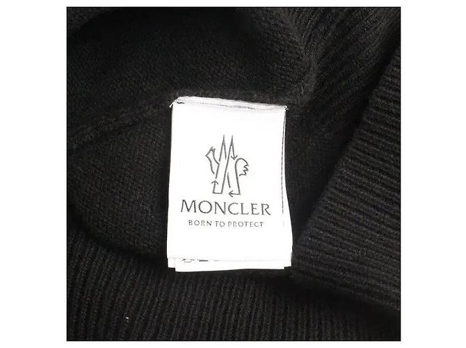 Moncler Logo Wollpullover Schwarz - Ansicht 4