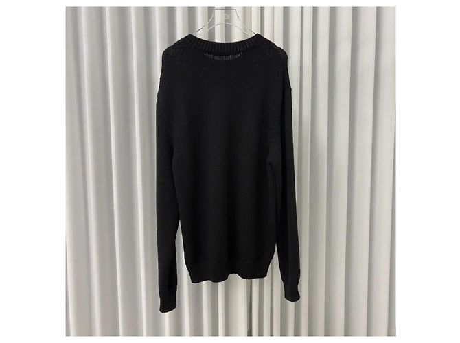 Balmain Strickpullover aus Rippwolle Schwarz XL - Ansicht 2