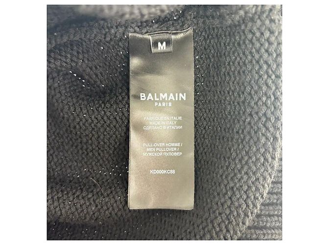 Balmain Strickpullover aus Rippwolle Schwarz XL - Ansicht 5