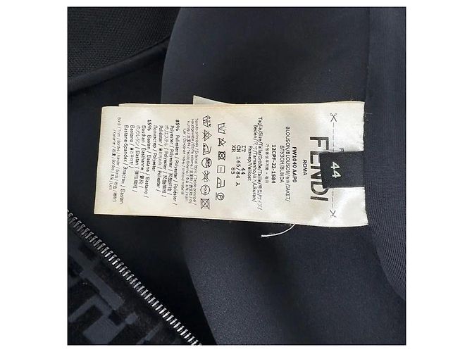 Fendi Velours Bomber Hoodie Schwarz - Ansicht 5