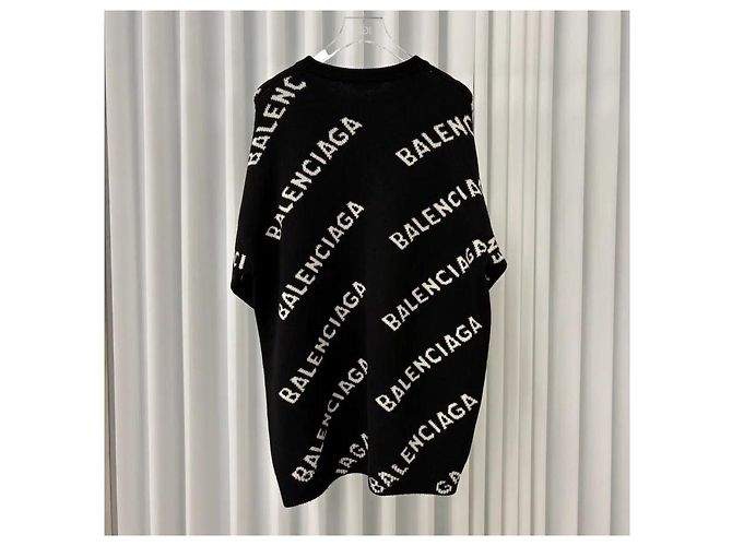 Balenciaga Multi Logo Strickpullover Schwarz - Ansicht 2