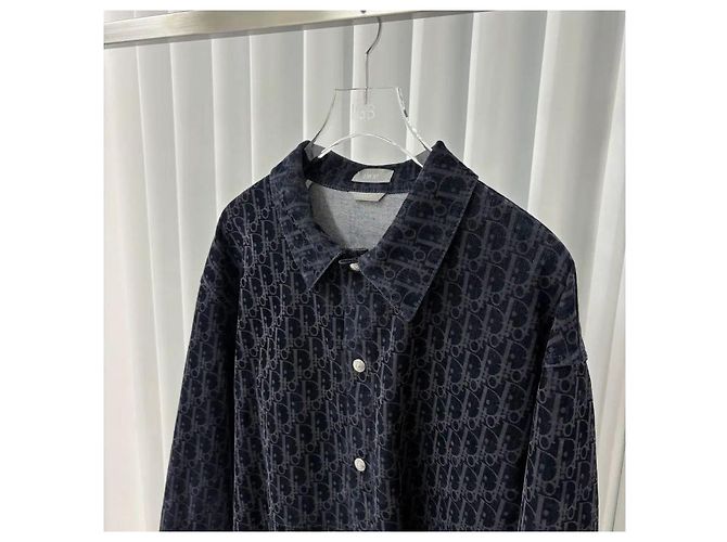 Dior Samthemd Navy Blau - Ansicht 3