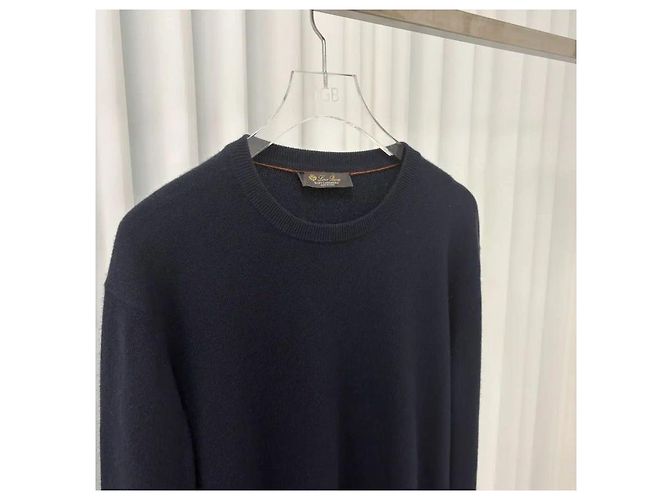 Loro Piana Baby Cashmere Strickpullover Navy - Ansicht 3