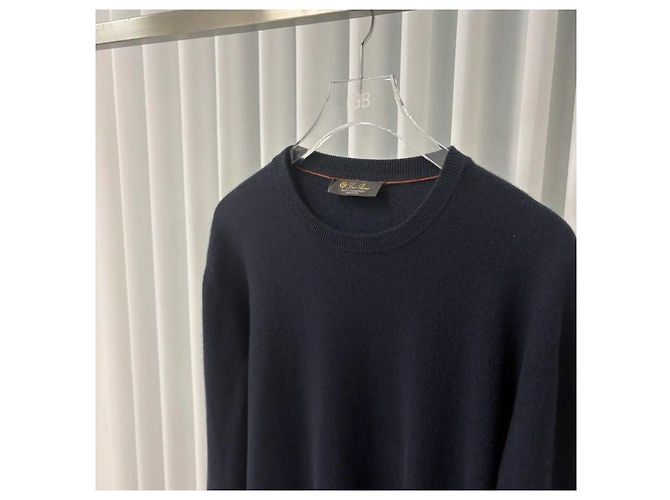 Loro Piana Baby Cashmere Strickpullover Navy - Ansicht 4