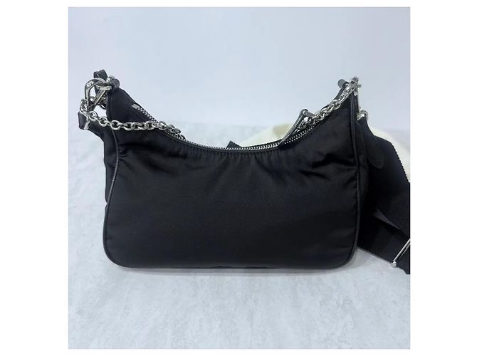 Prada Reedition Re-Nylon Schultertasche Black - vista 3