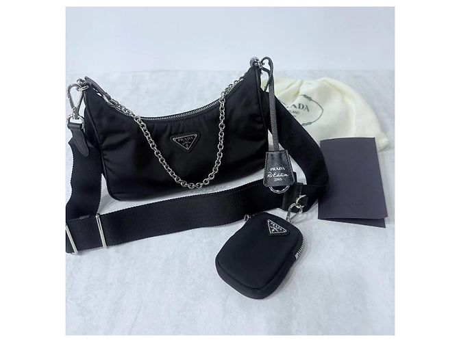 Prada Reedition Re-Nylon Schultertasche Black - vista 4