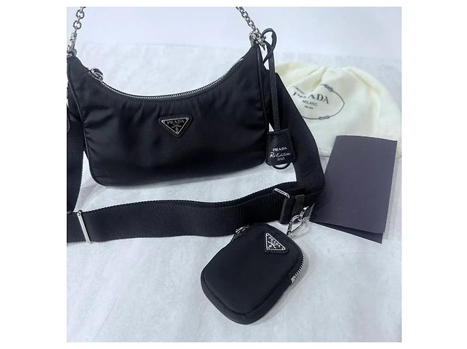 Prada Reedition Re-Nylon Schultertasche Black - vista 6