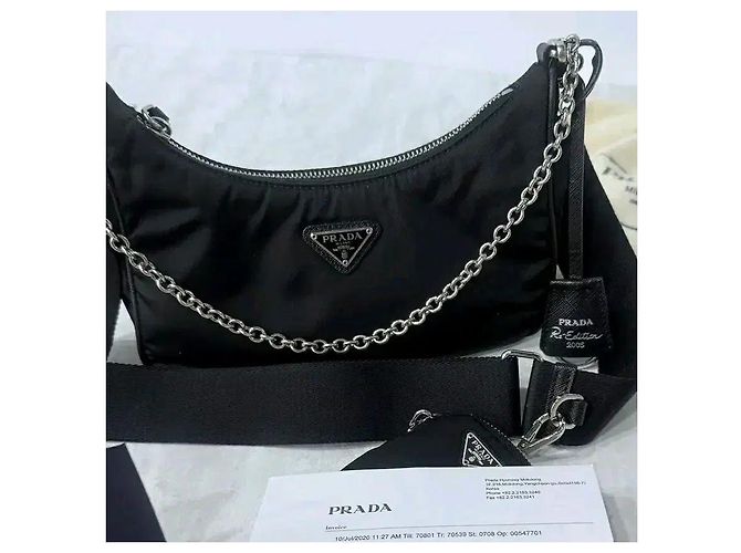 Prada Reedition Re-Nylon Schultertasche Black - vista 9