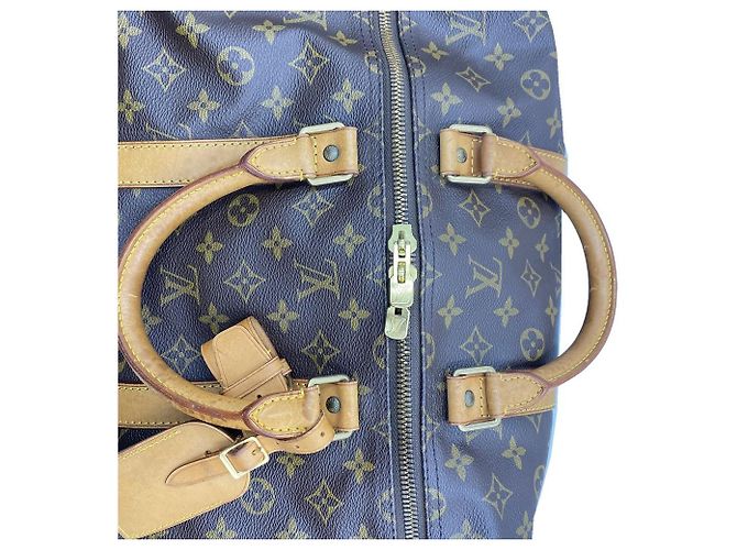 Louis Vuitton Borsa Keepall Monogram Canvas Boston Bag Tote Brown - vista 10