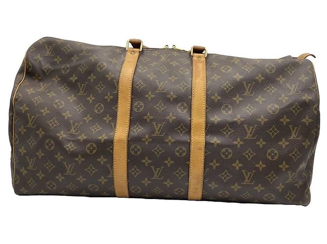 Louis Vuitton Borsa Keepall Monogram Canvas Boston Bag Tote Brown - vista 14