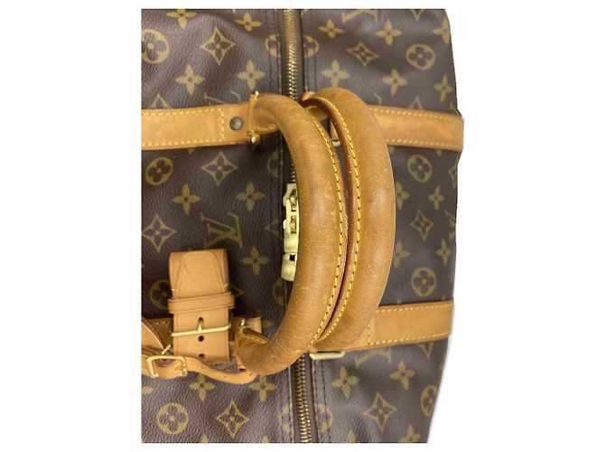 Louis Vuitton Borsa Keepall Monogram Canvas Boston Bag Tote Brown - vista 21