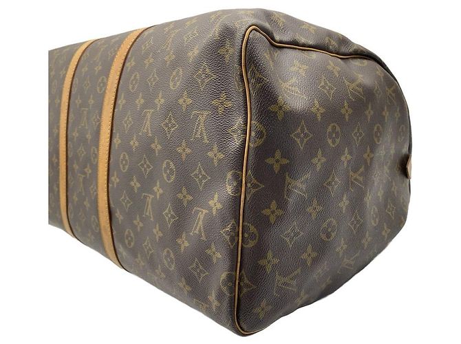 Louis Vuitton Borsa Keepall Monogram Canvas Boston Bag Tote Brown - vista 6