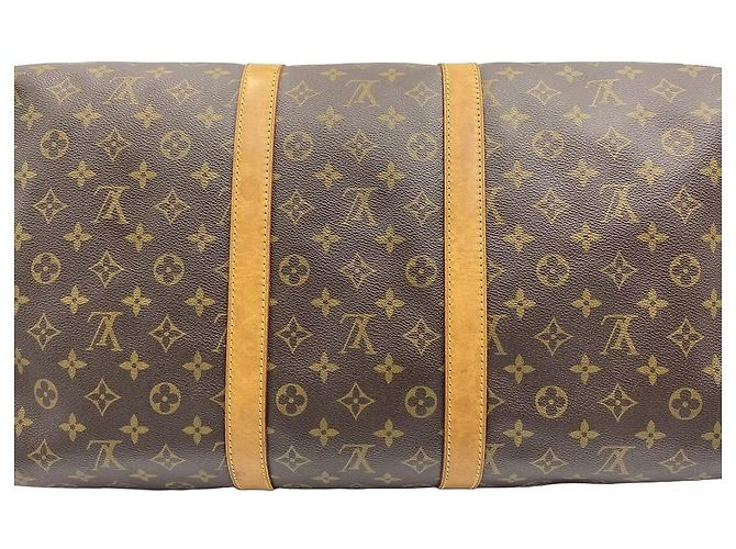 Louis Vuitton Borsa Keepall Monogram Canvas Boston Bag Tote Brown - vista 7