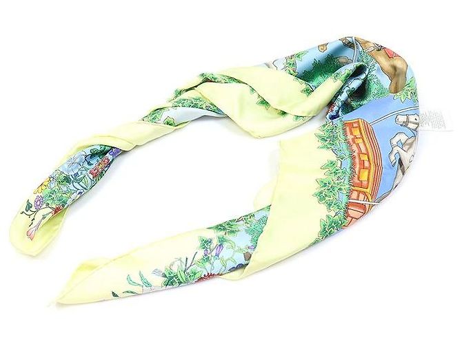 Gucci Quadrato di seta turchese con stampa floreale - vista 3